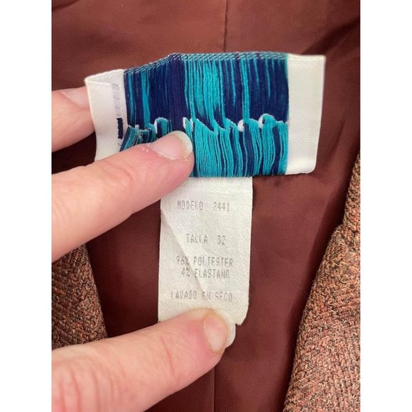 Ti Amo Vintage 70s Brown Tweed Wool Blend Blazer and Pants Suit Set - Picture 5 of 7